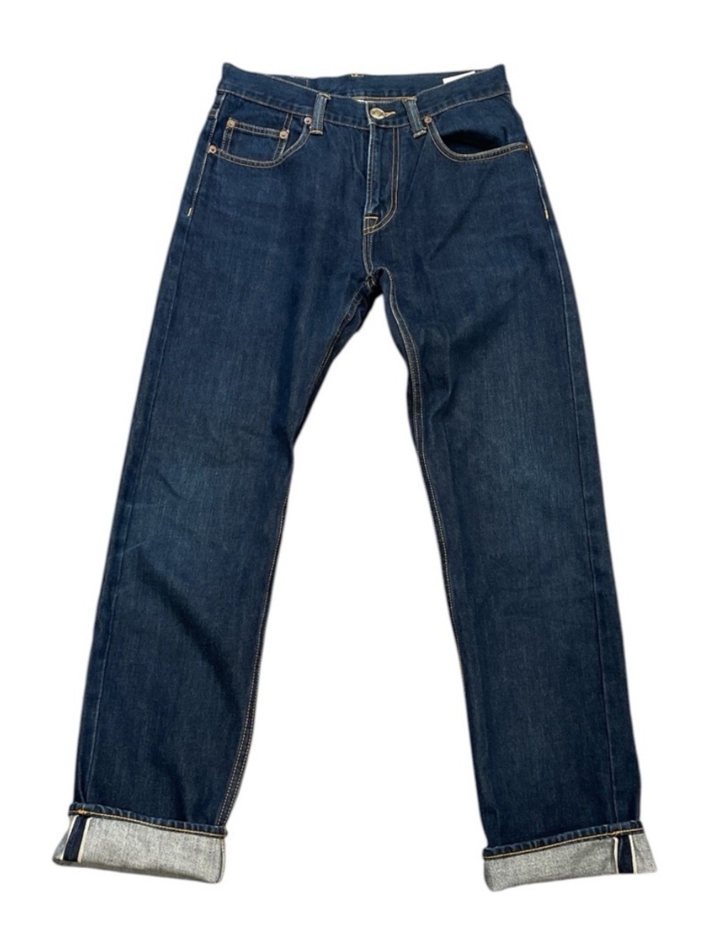 Japanese selvedge Denim Straight Leg Jeans Dark Wash Minimalist Workwear W30